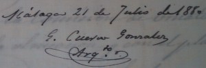 Firma de Gerónimo Cuervo González [1880]