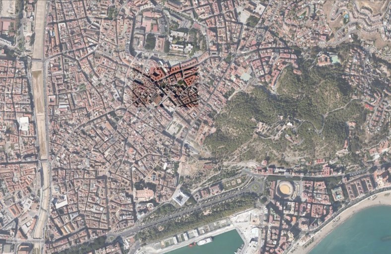 Situación en el centro histórico de Málaga